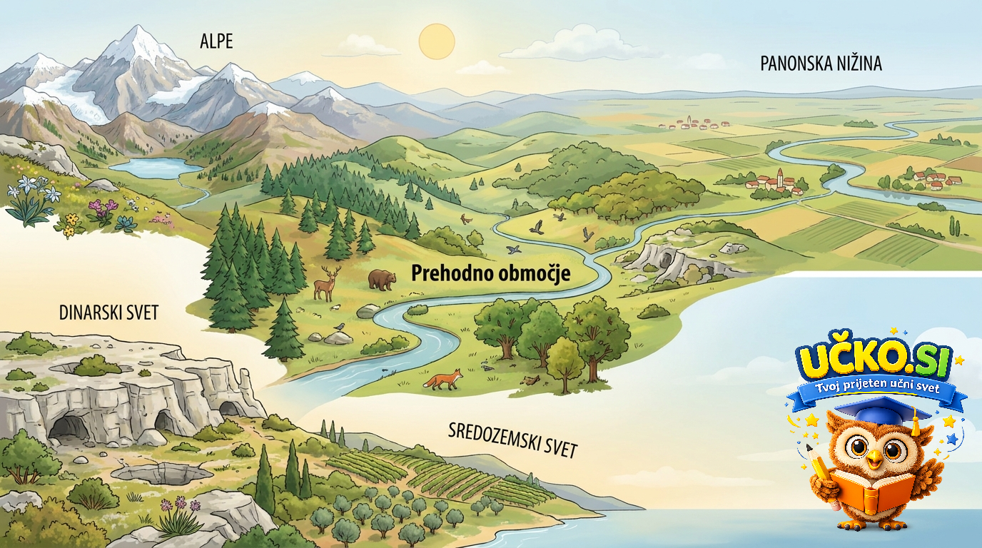 Ilustracija: Naravne značilnosti prehodnega območja