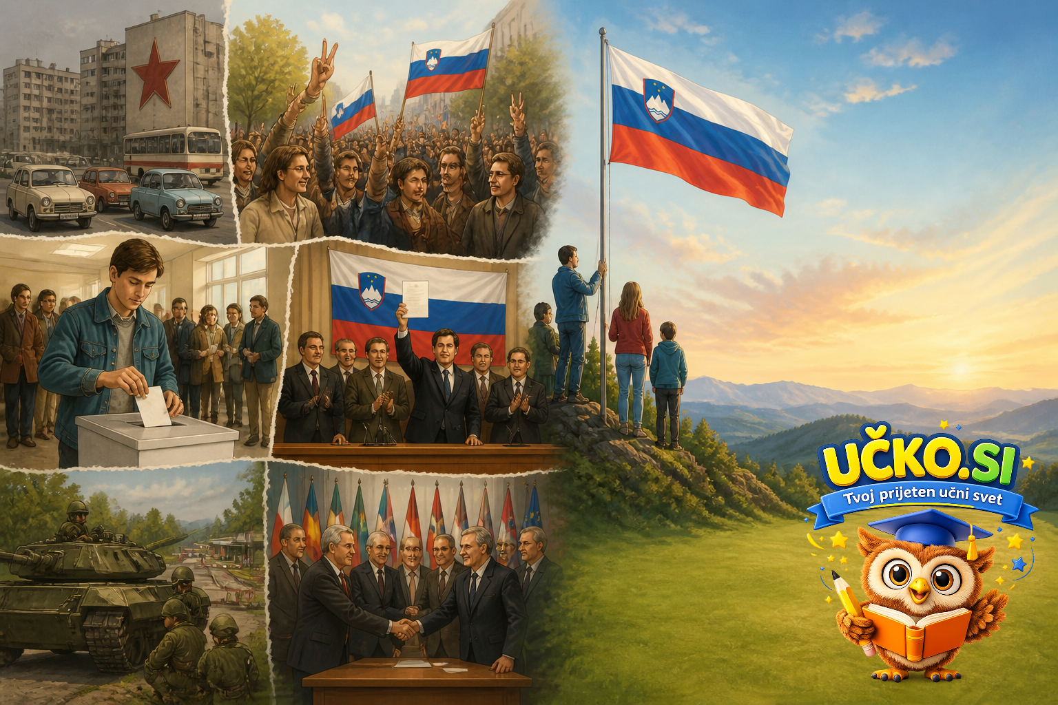 Ilustracija: Nastanek Republike Slovenije