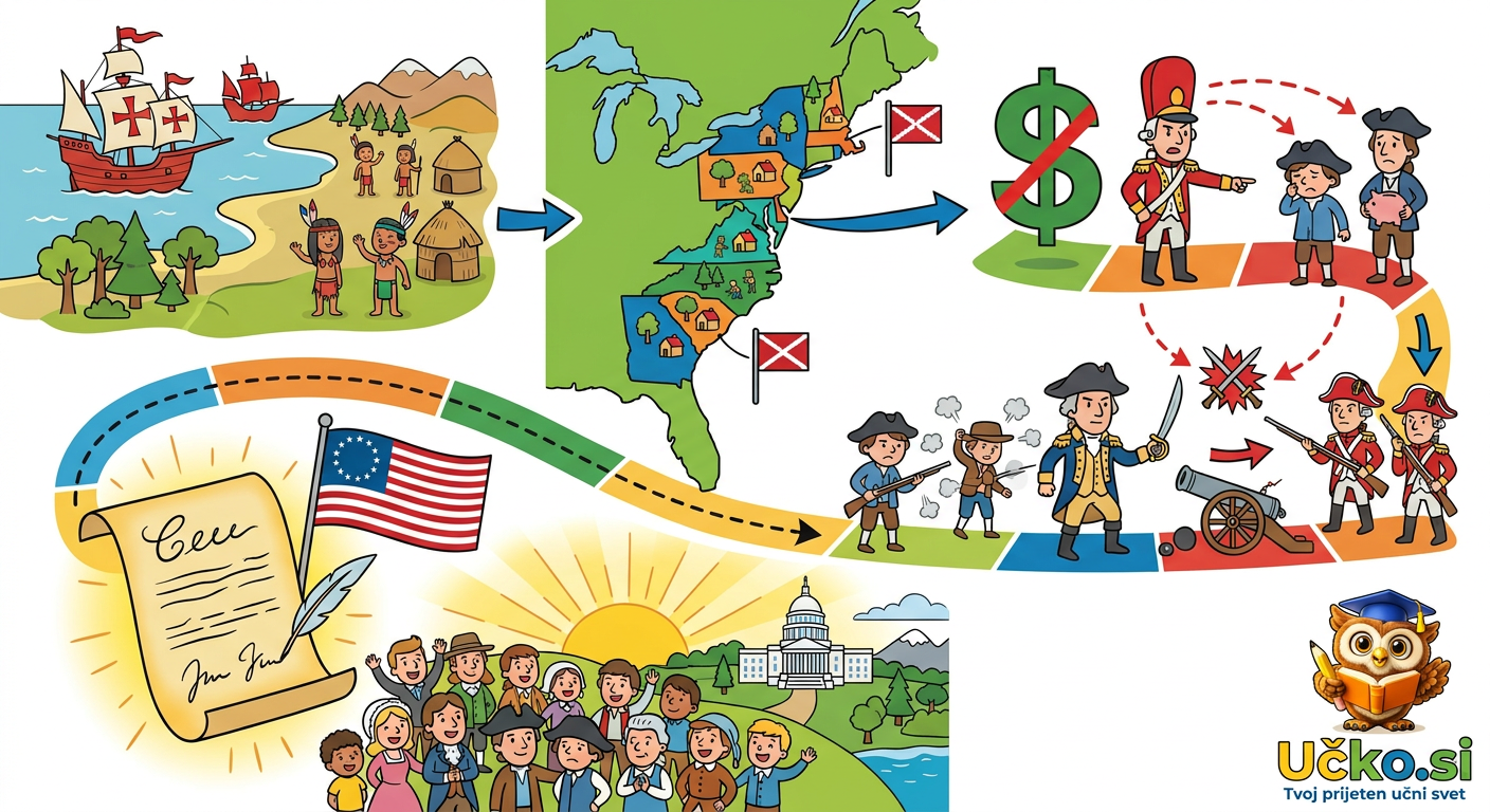 Ilustracija: Nastanek Združenih držav Amerike
