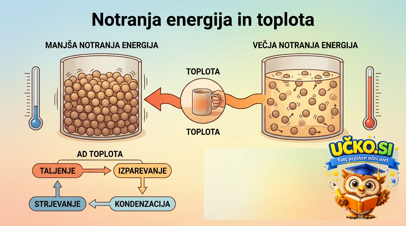 Ilustracija: Notranja energija in toplota