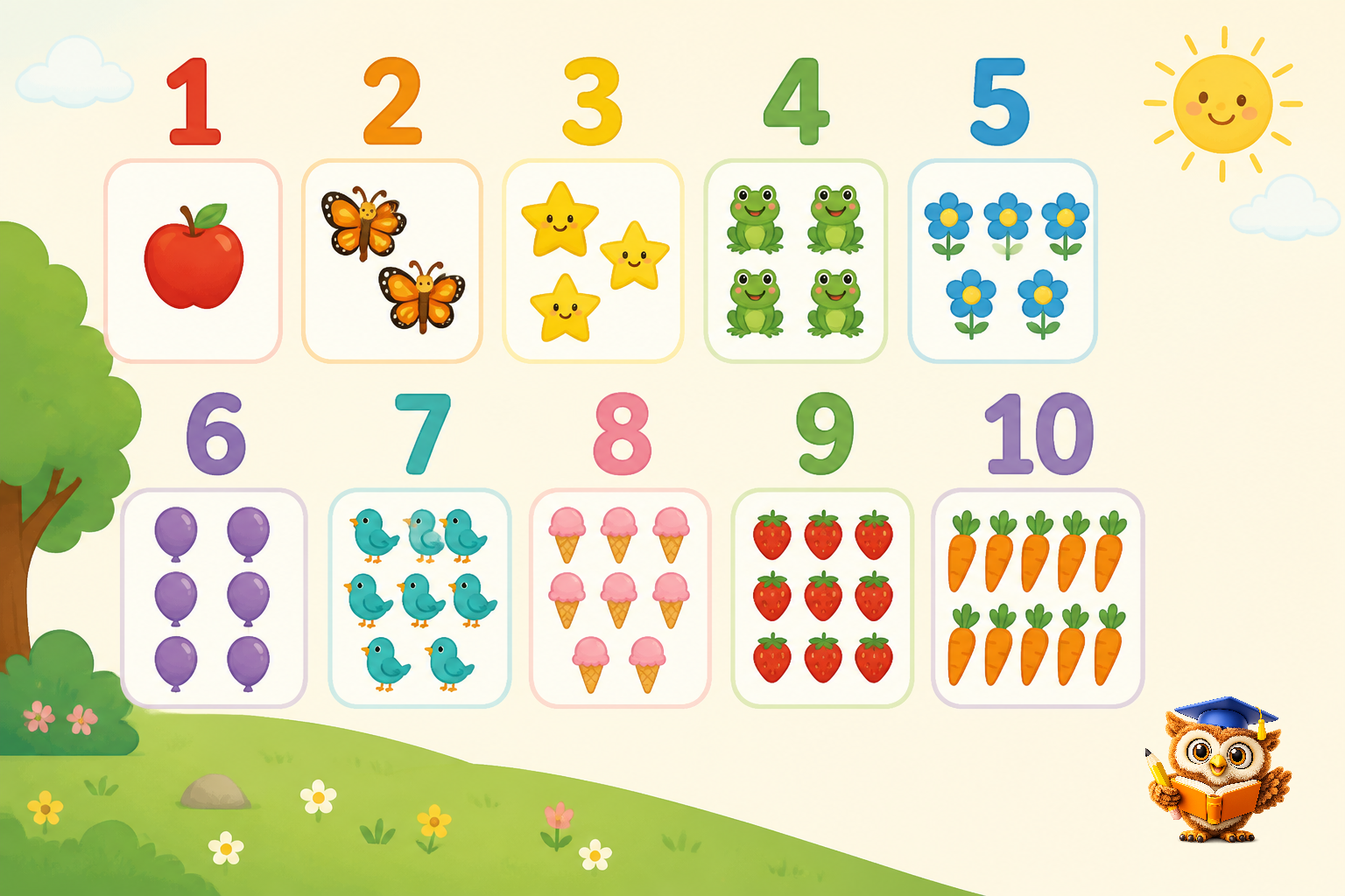 Ilustracija: Numbers from 1 to 10