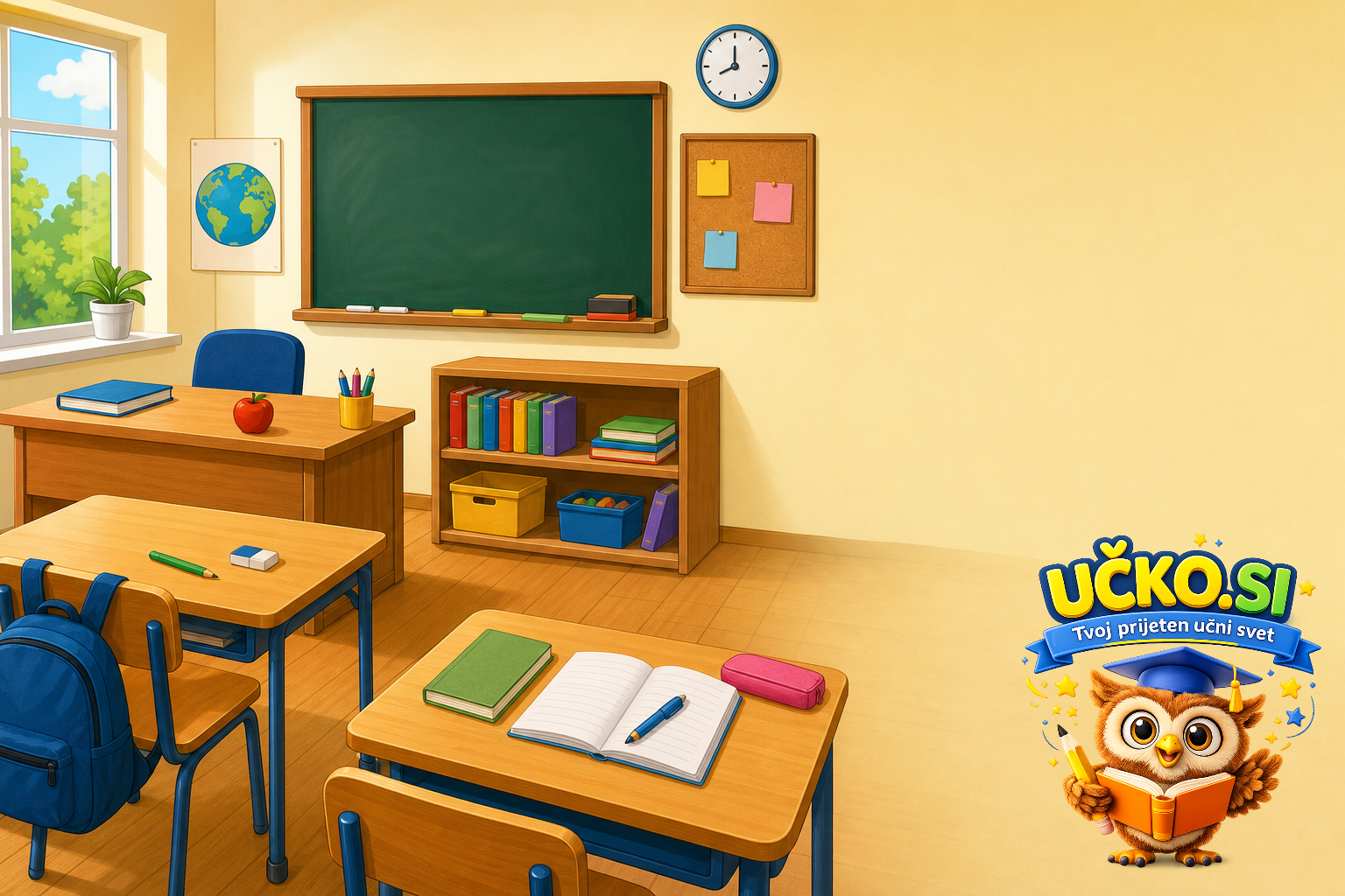Ilustracija: Objects in the classroom