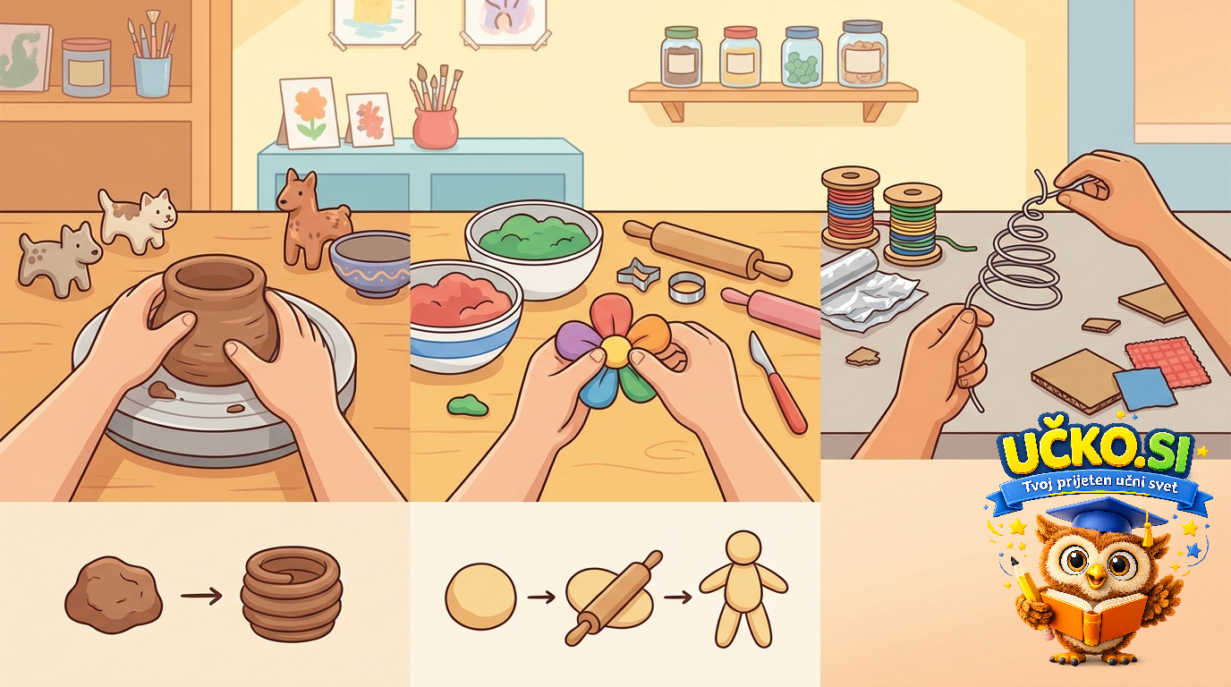 Ilustracija: Oblikovanje iz gline in drugih materialov