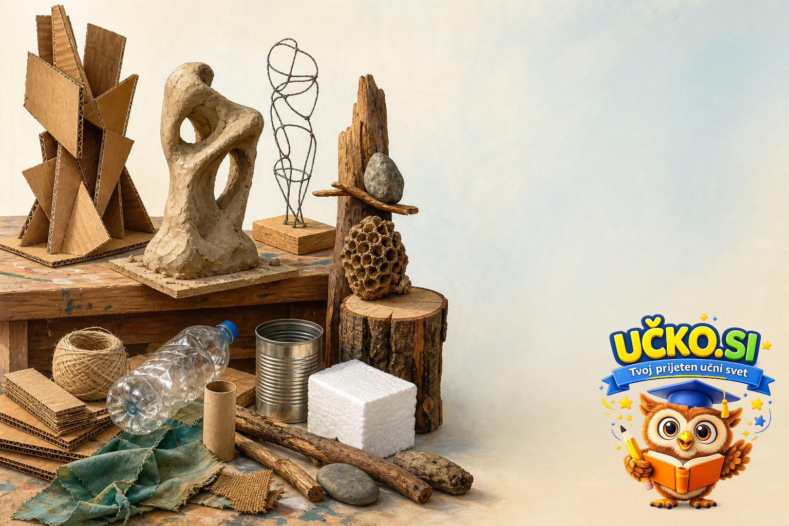 Ilustracija: Oblikovanje z različnimi materiali