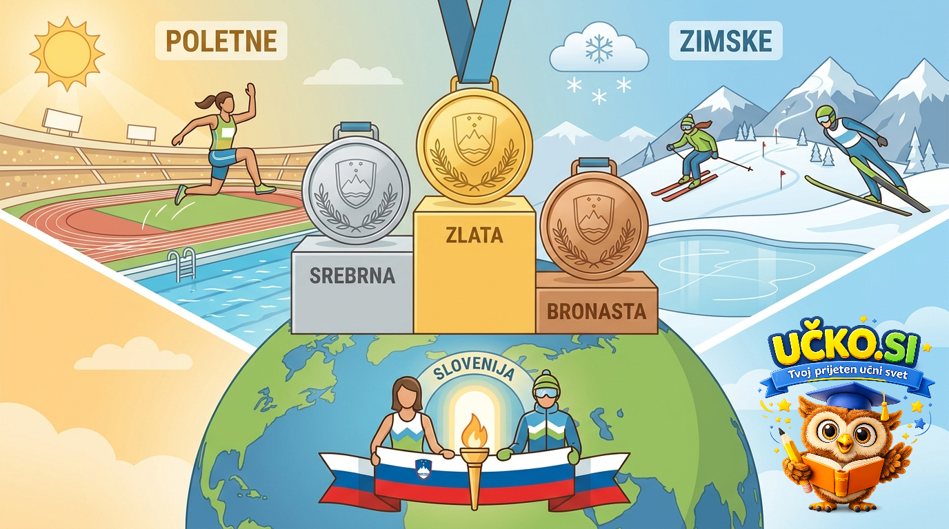 Ilustracija: Olimpijske medalje Slovenije