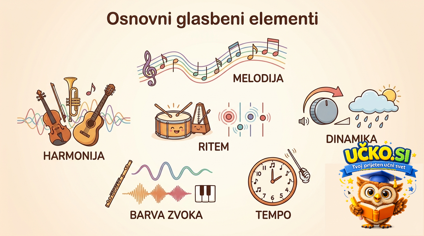 Ilustracija: Osnovni glasbeni elementi