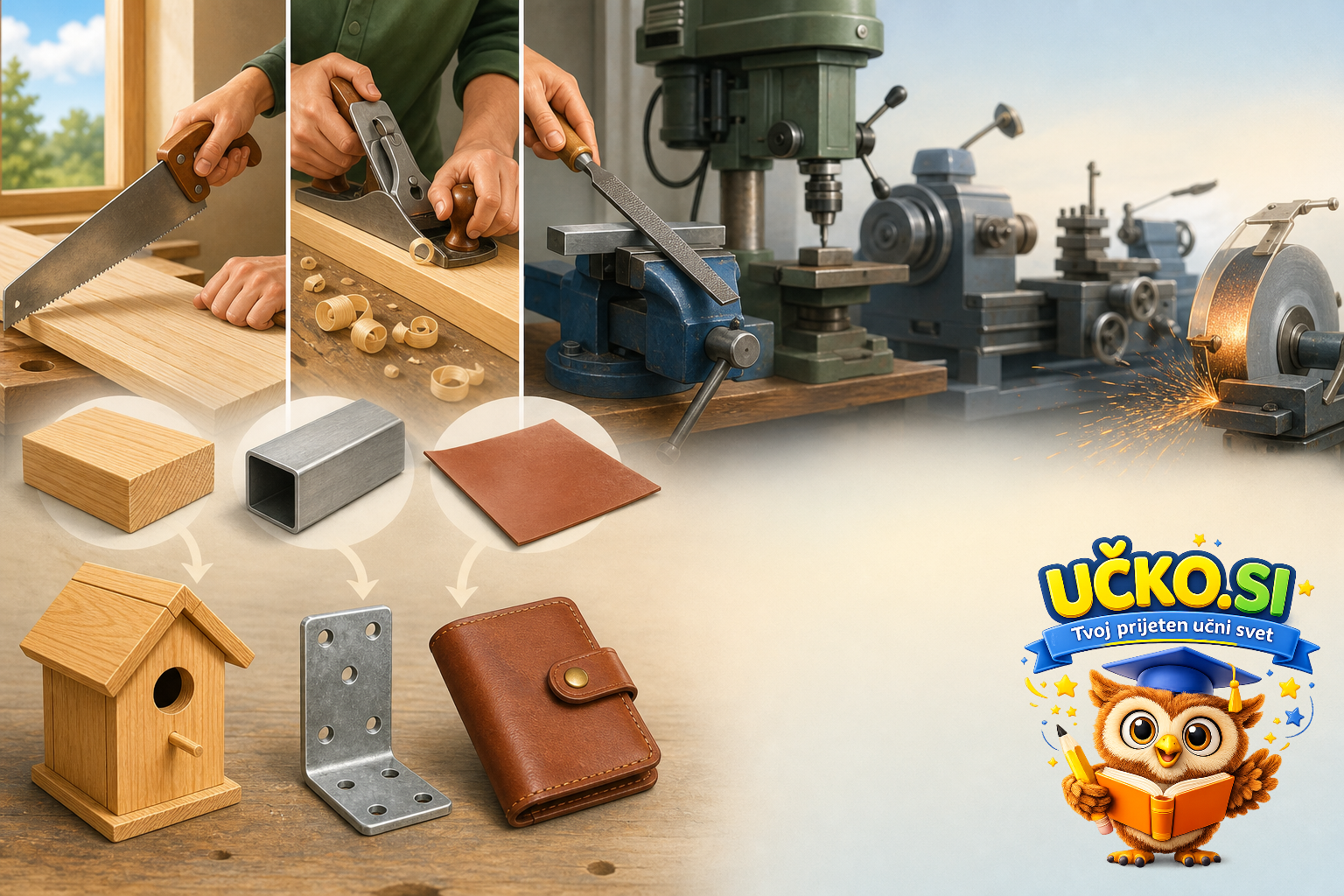 Ilustracija: Osnovni postopki obdelave materialov