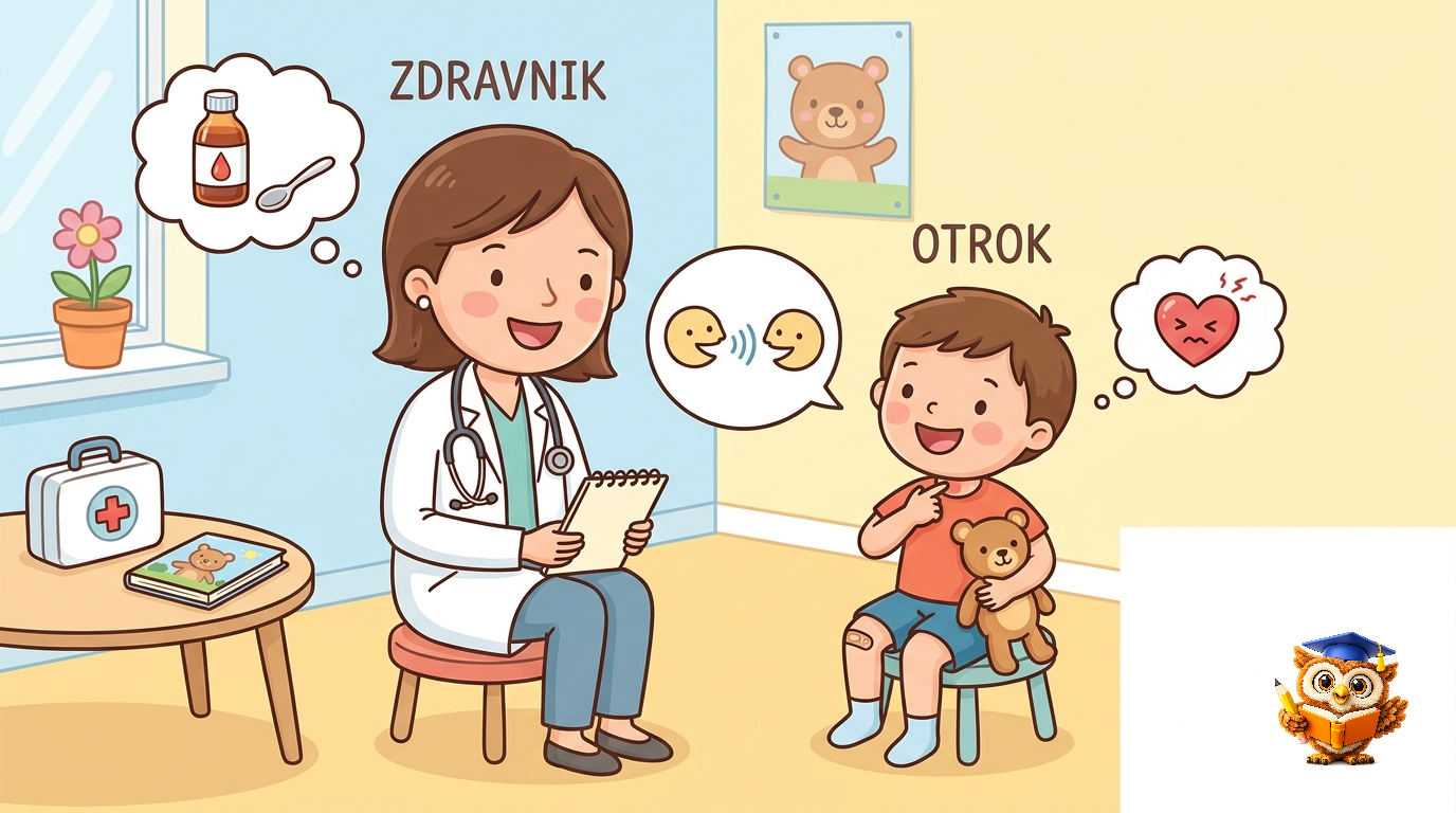 Ilustracija: Pogovor pri zdravniku
