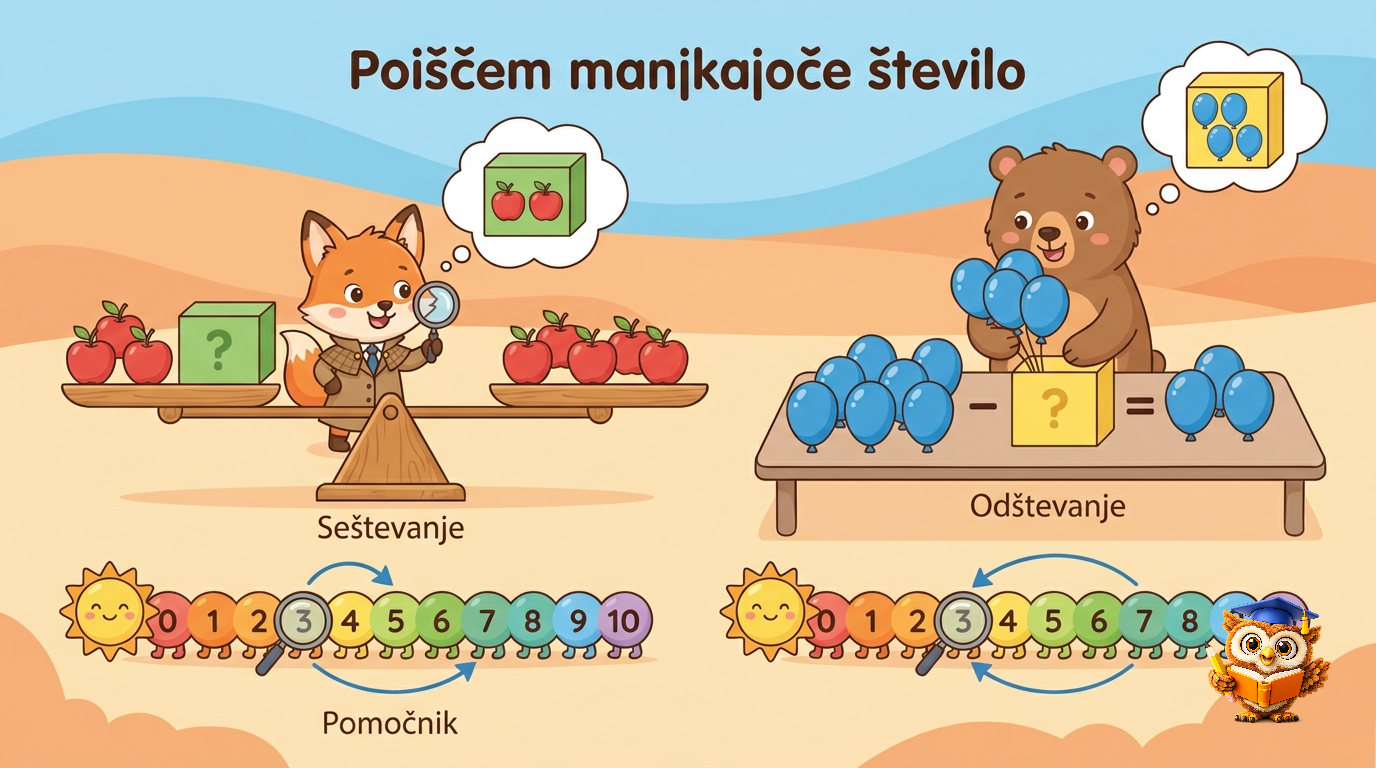 Ilustracija: Poiščem manjkajoče število
