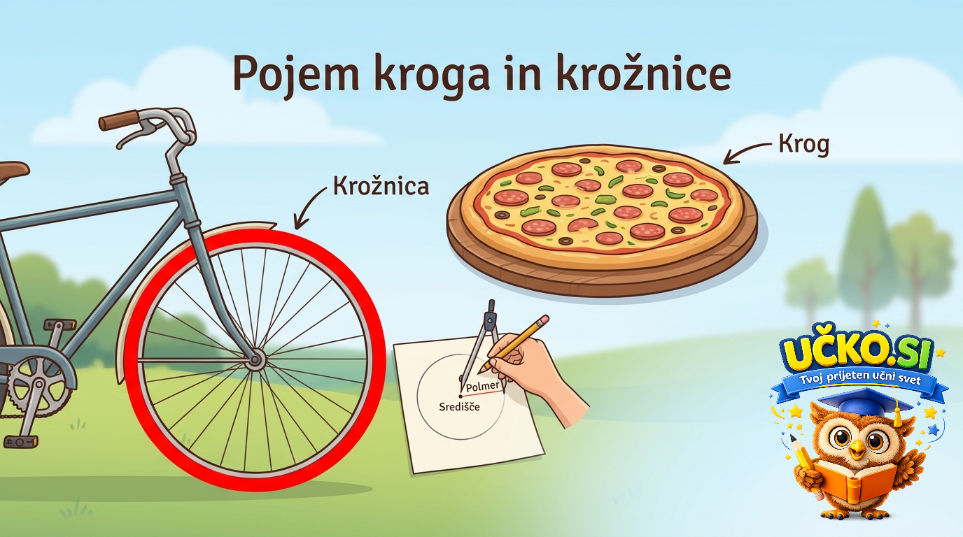 Ilustracija: Pojem kroga in krožnice