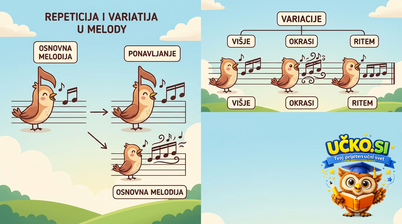 Ilustracija: Ponavljanje in variacije v melodiji