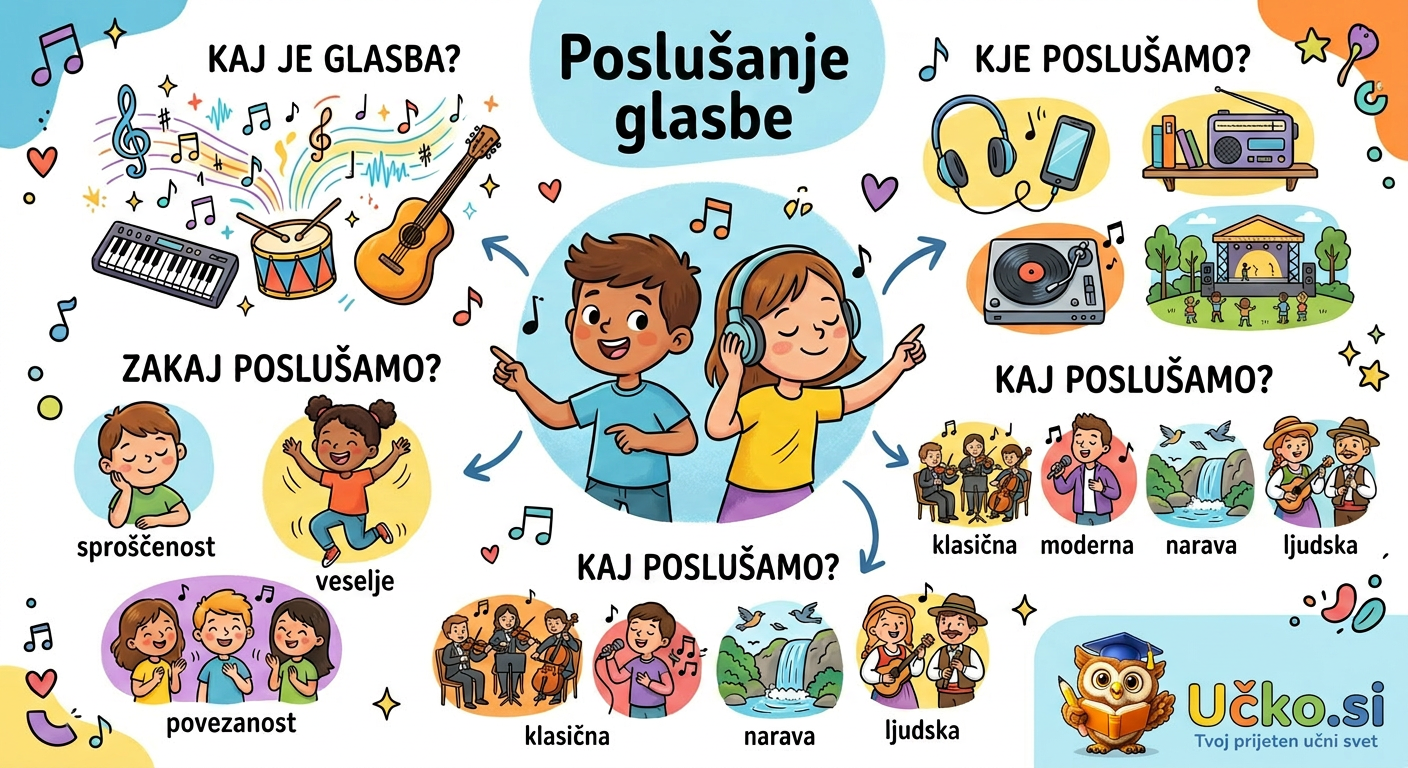 Ilustracija: Poslušanje glasbe
