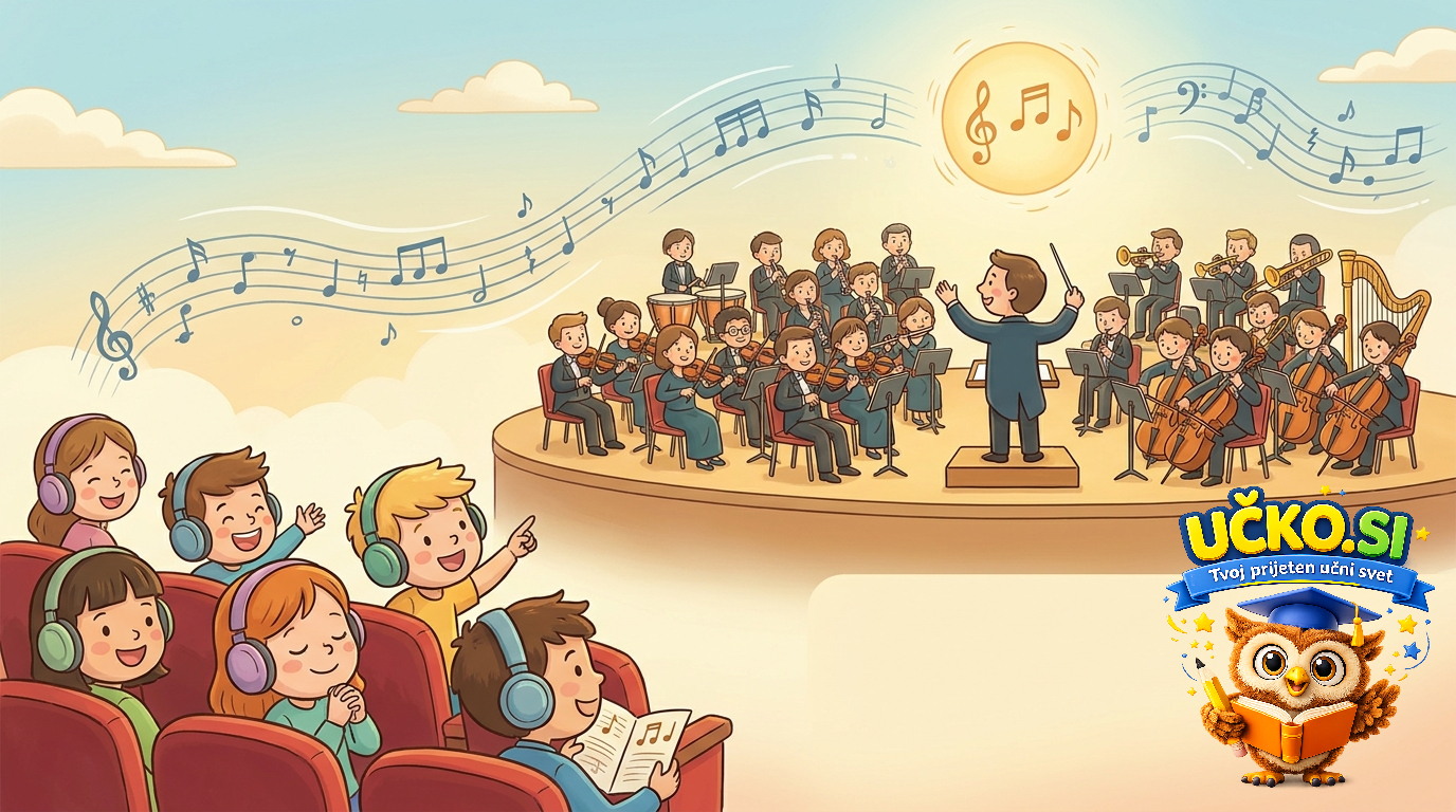 Ilustracija: Poslušanje orkestrske glasbe