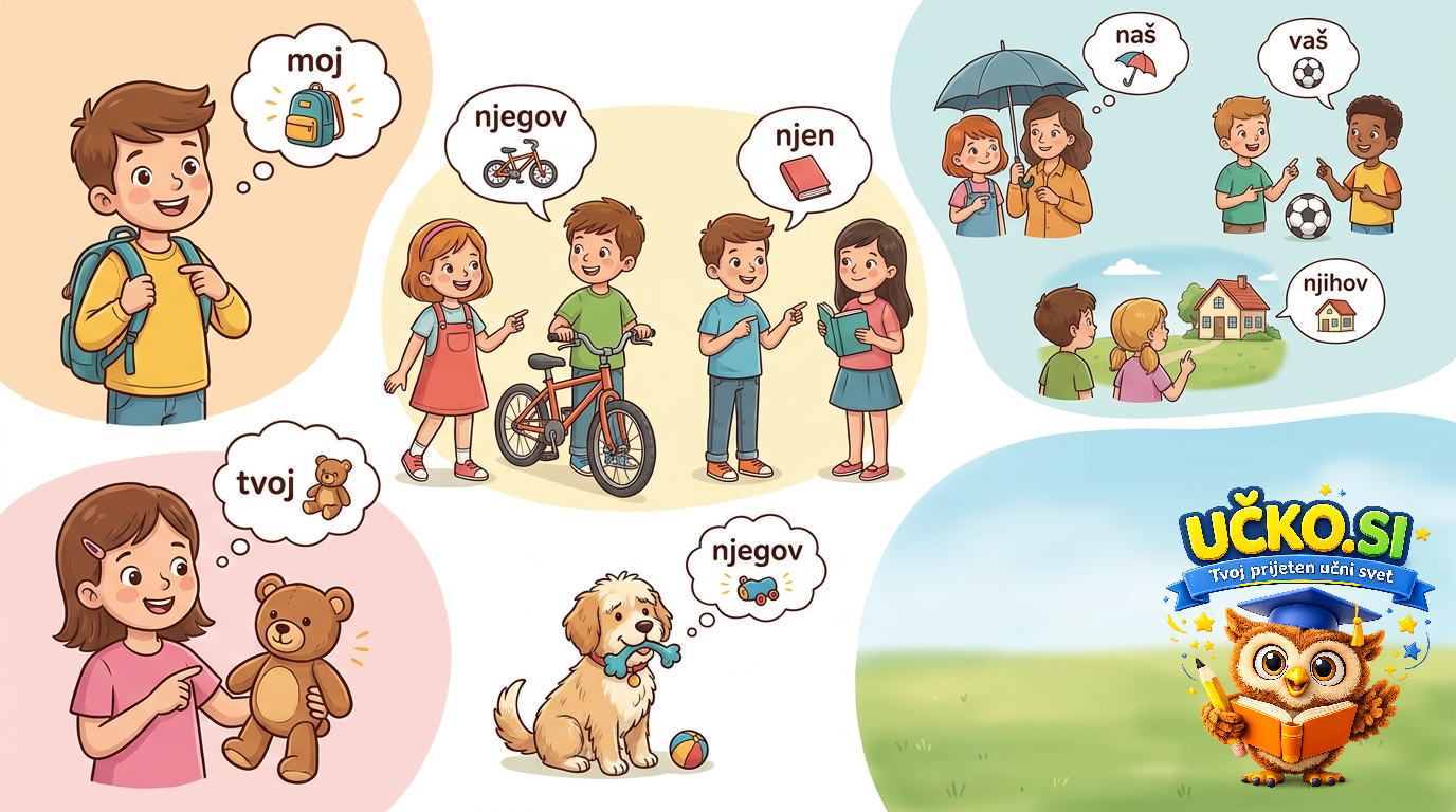 Ilustracija: possessive adjectives