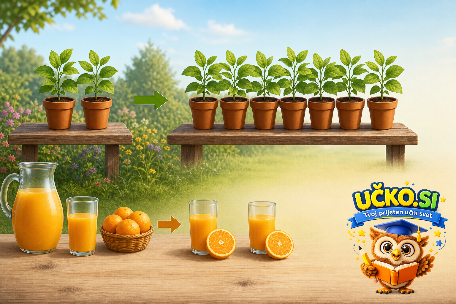 Ilustracija: Potenciranje produktov in količnikov