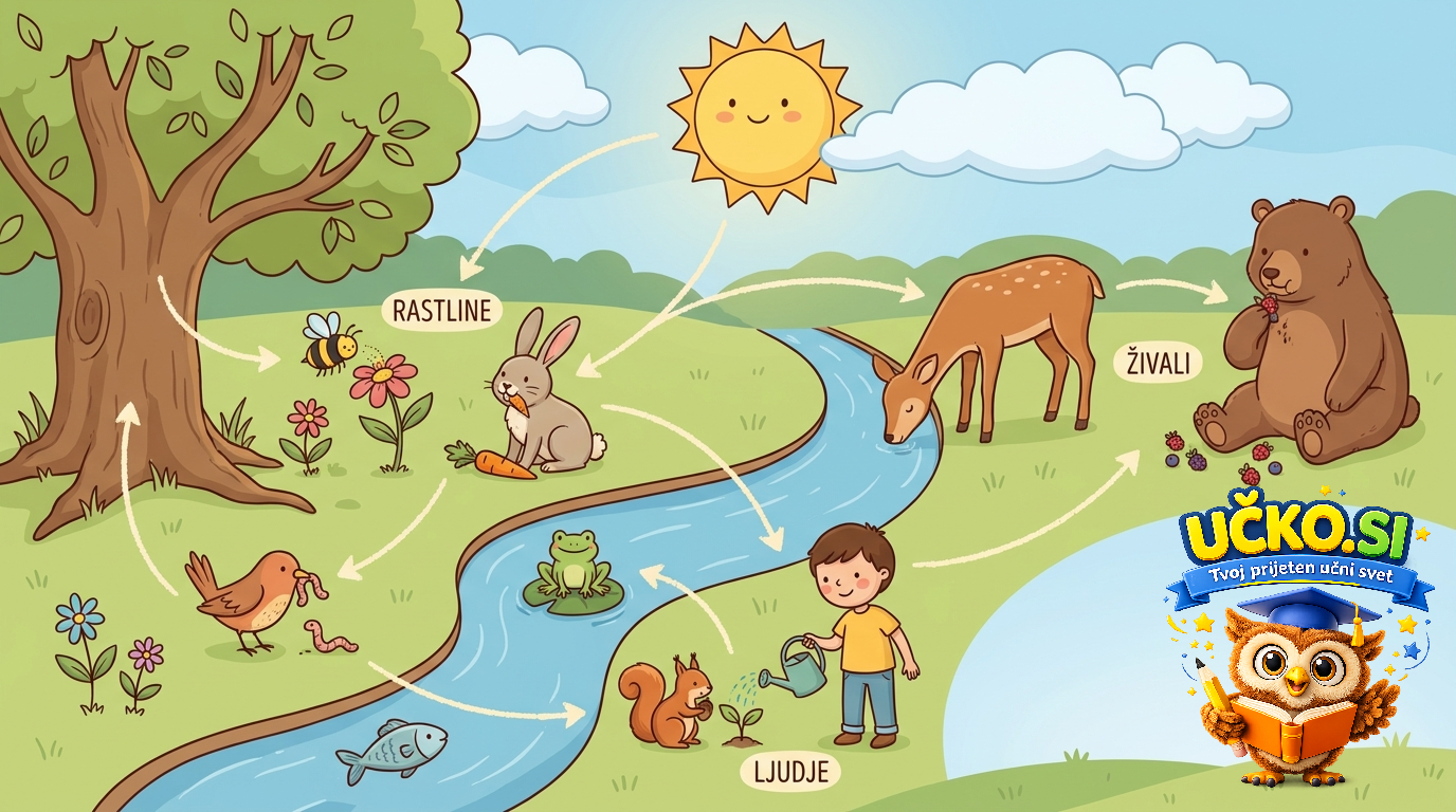 Ilustracija: Povezanost živih bitij v naravi