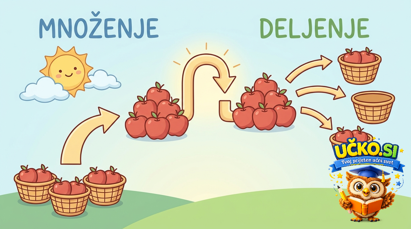 Ilustracija: Povezava med množenjem in deljenjem