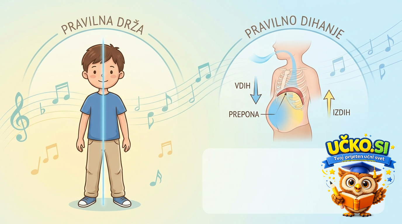 Ilustracija: Pravilna drža in dihanje pri petju