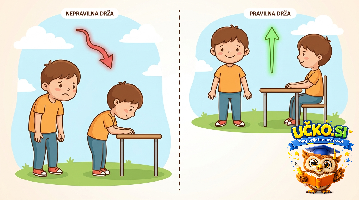 Ilustracija: Pravilna drža telesa