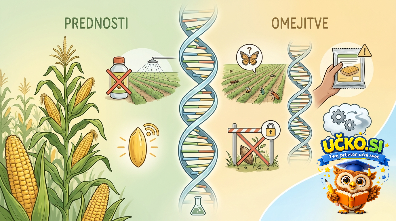 Ilustracija: Prednosti in omejitve gensko spremenjenih organizmov
