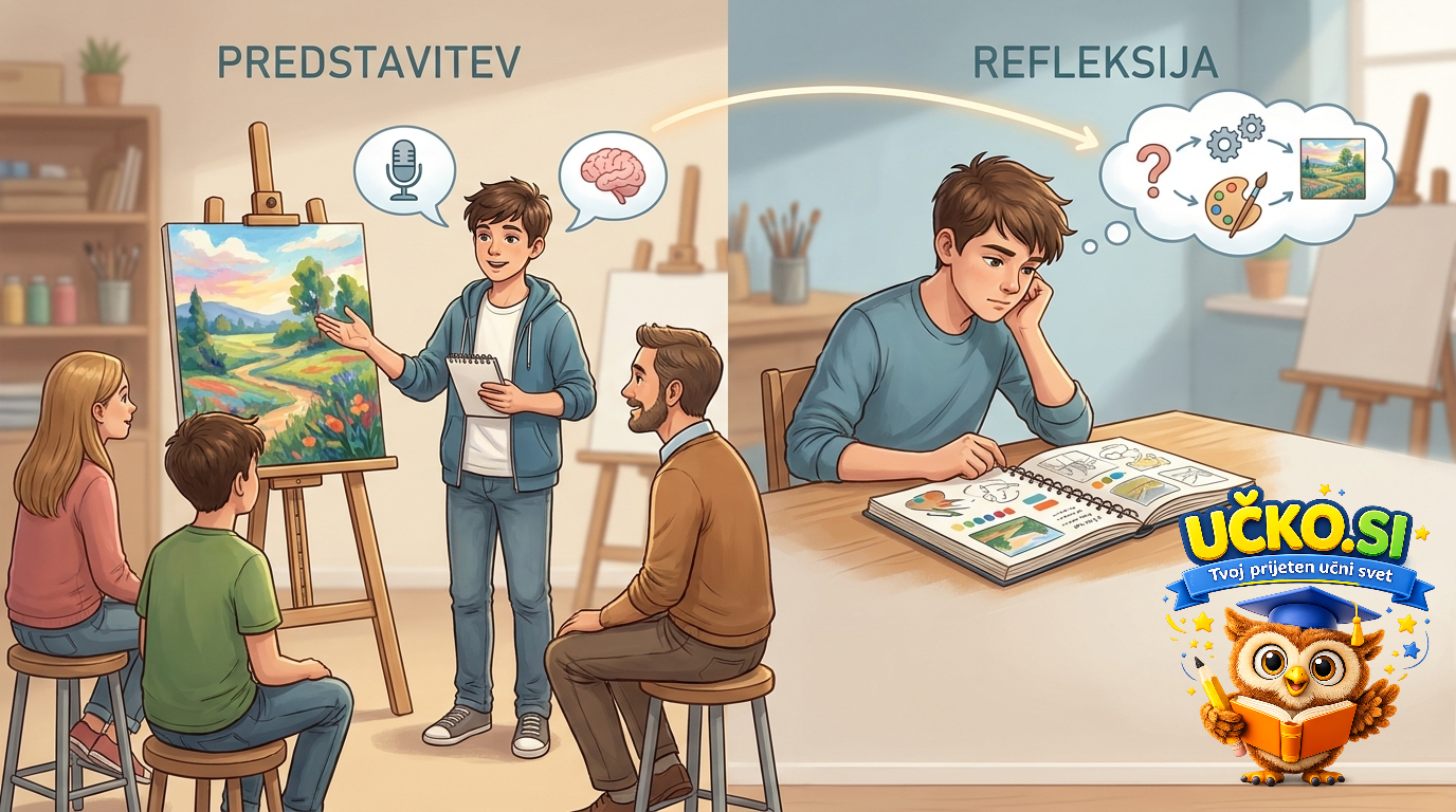 Ilustracija: Predstavitev in refleksija lastnega dela