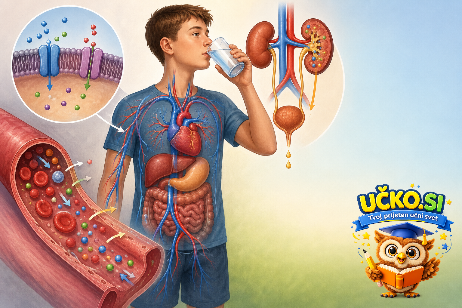 Ilustracija: Prenos snovi in izločanje