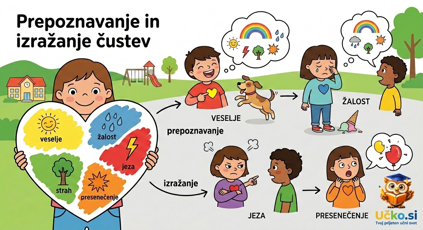 Ilustracija: Prepoznavanje in izražanje čustev