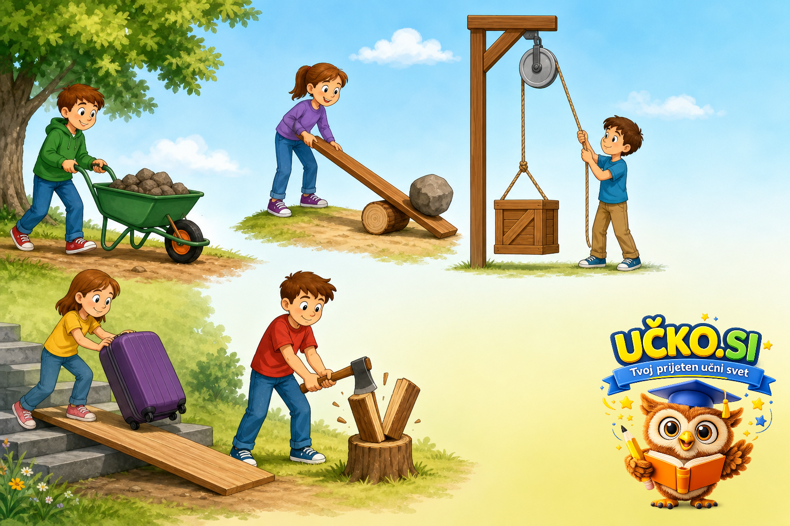 Ilustracija: Preprosti stroji in njihova uporaba