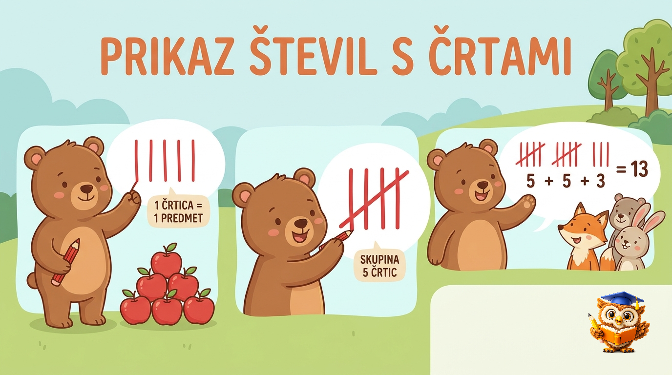 Ilustracija: Prikaz števil s črtami