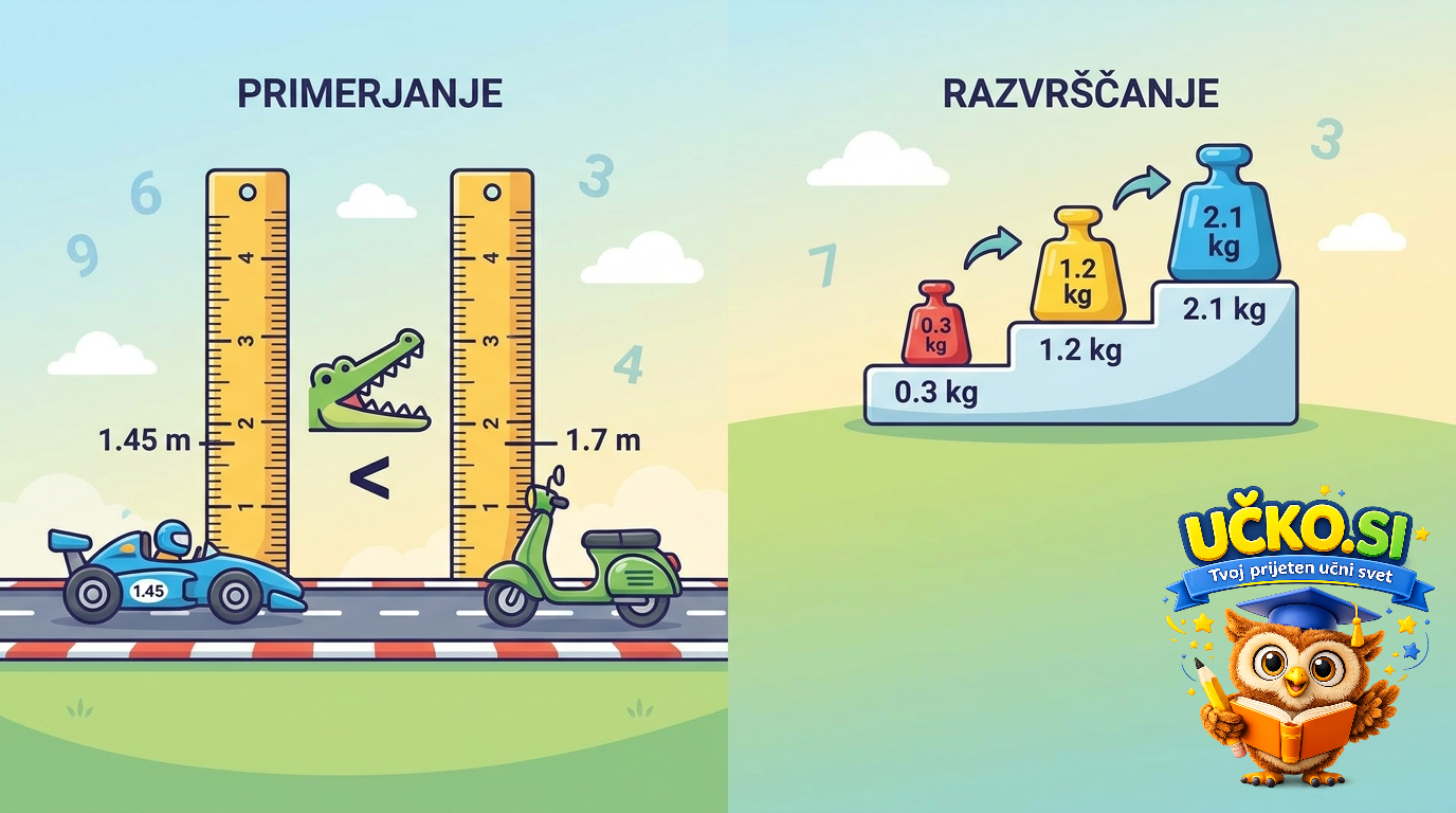 Ilustracija: Primerjanje in razvrščanje decimalnih števil