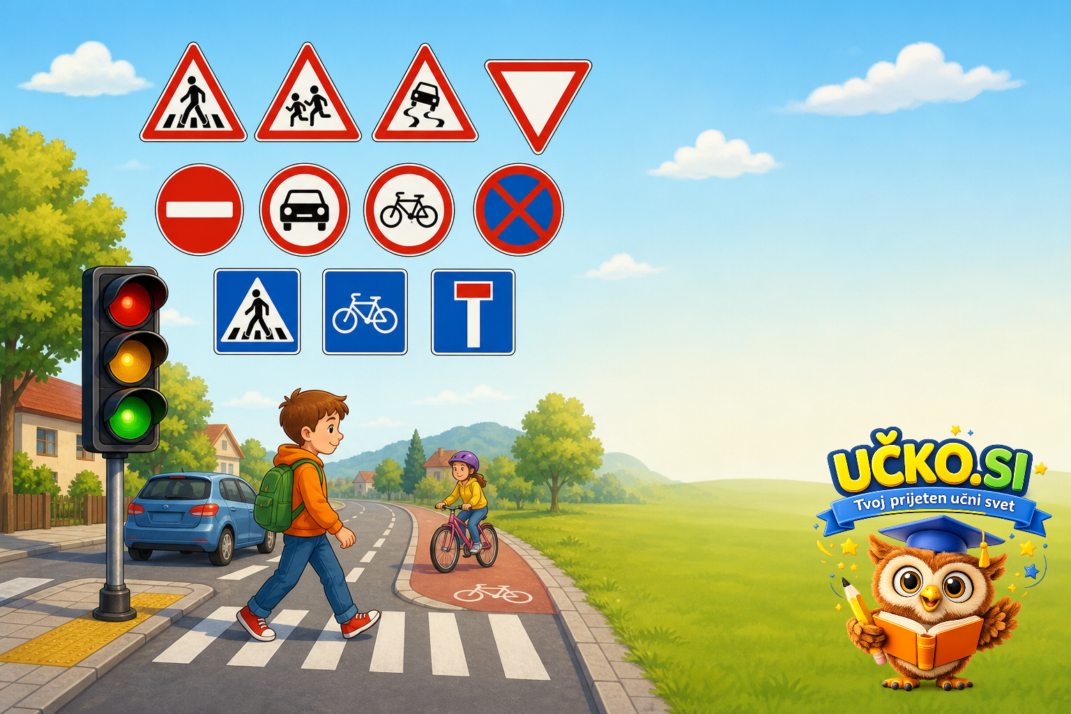 Ilustracija: Prometni znaki in signalizacija