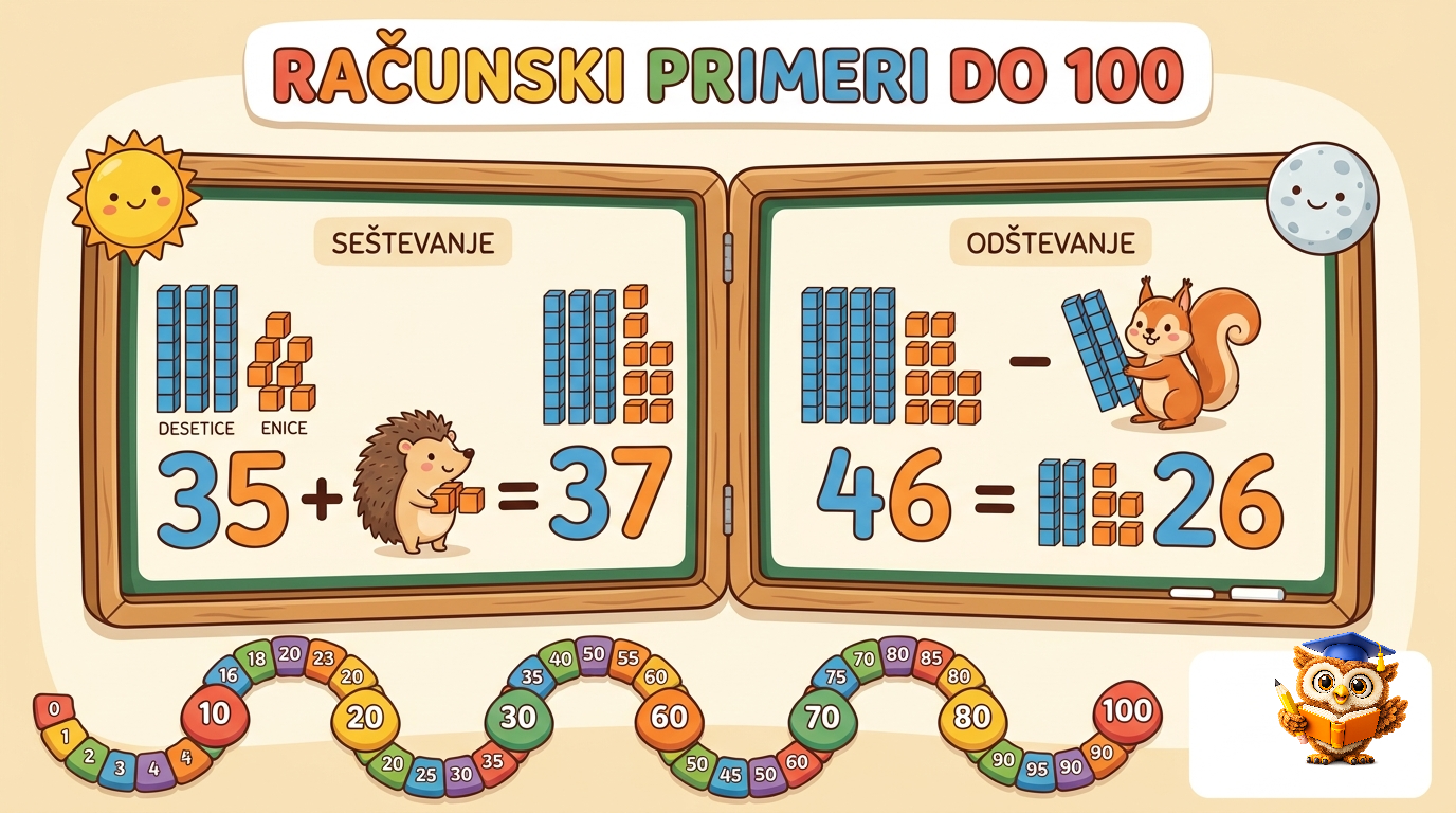 Ilustracija: Računski primeri do 100