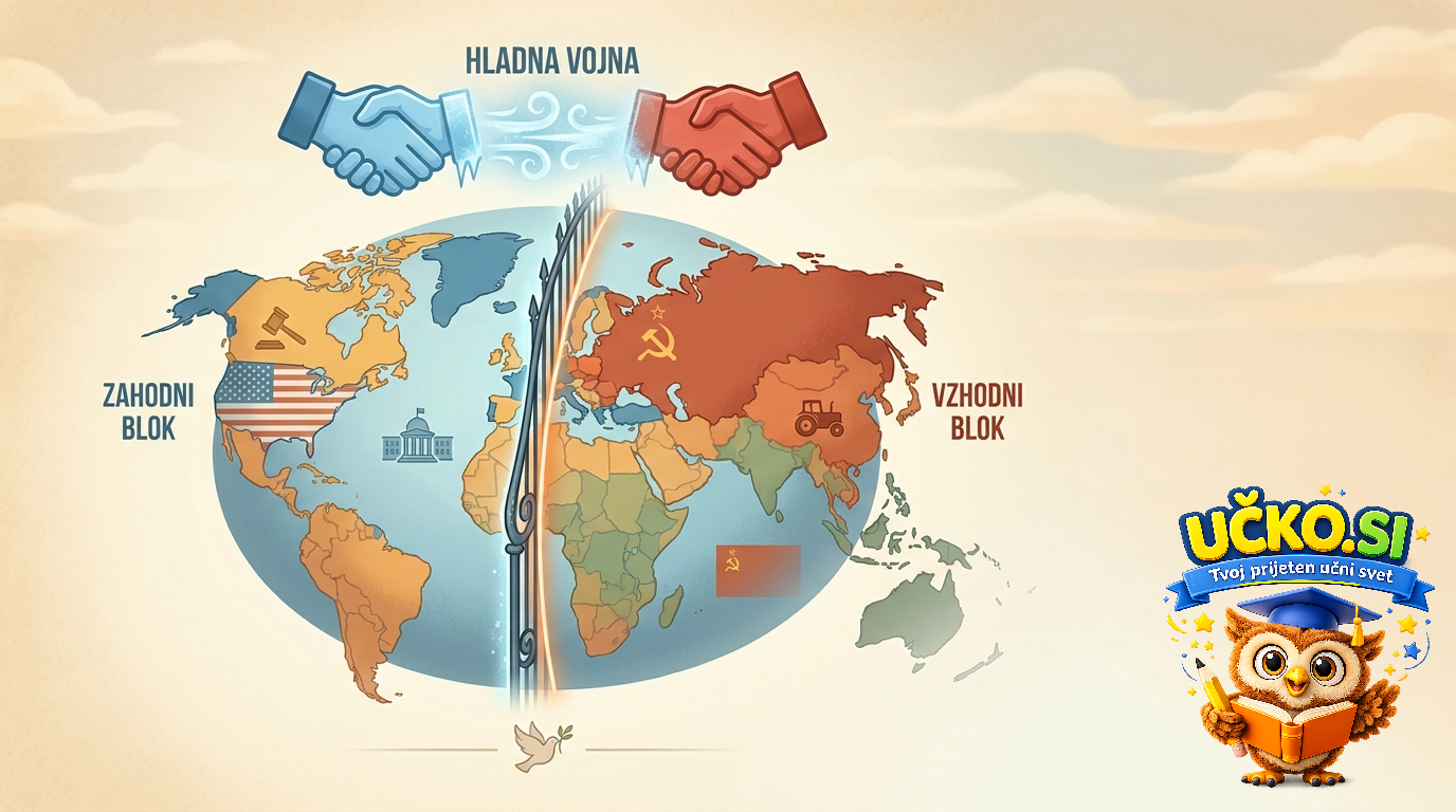 Ilustracija: Razdelitev sveta na politične bloke in hladna vojna