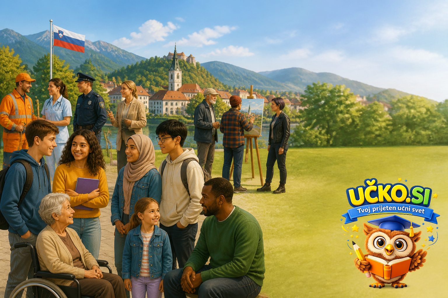 Ilustracija: Različni člani državljanske skupnosti
