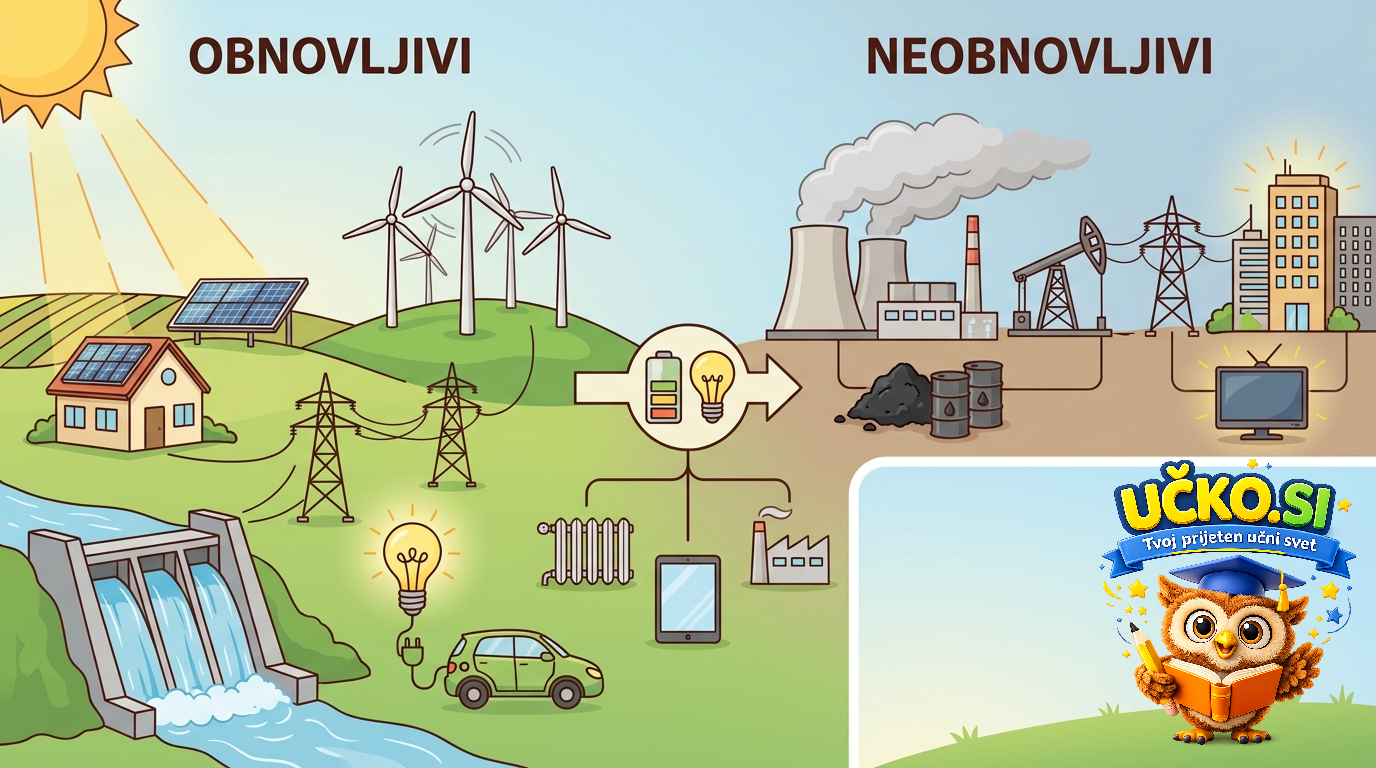 Ilustracija: Različni viri energije