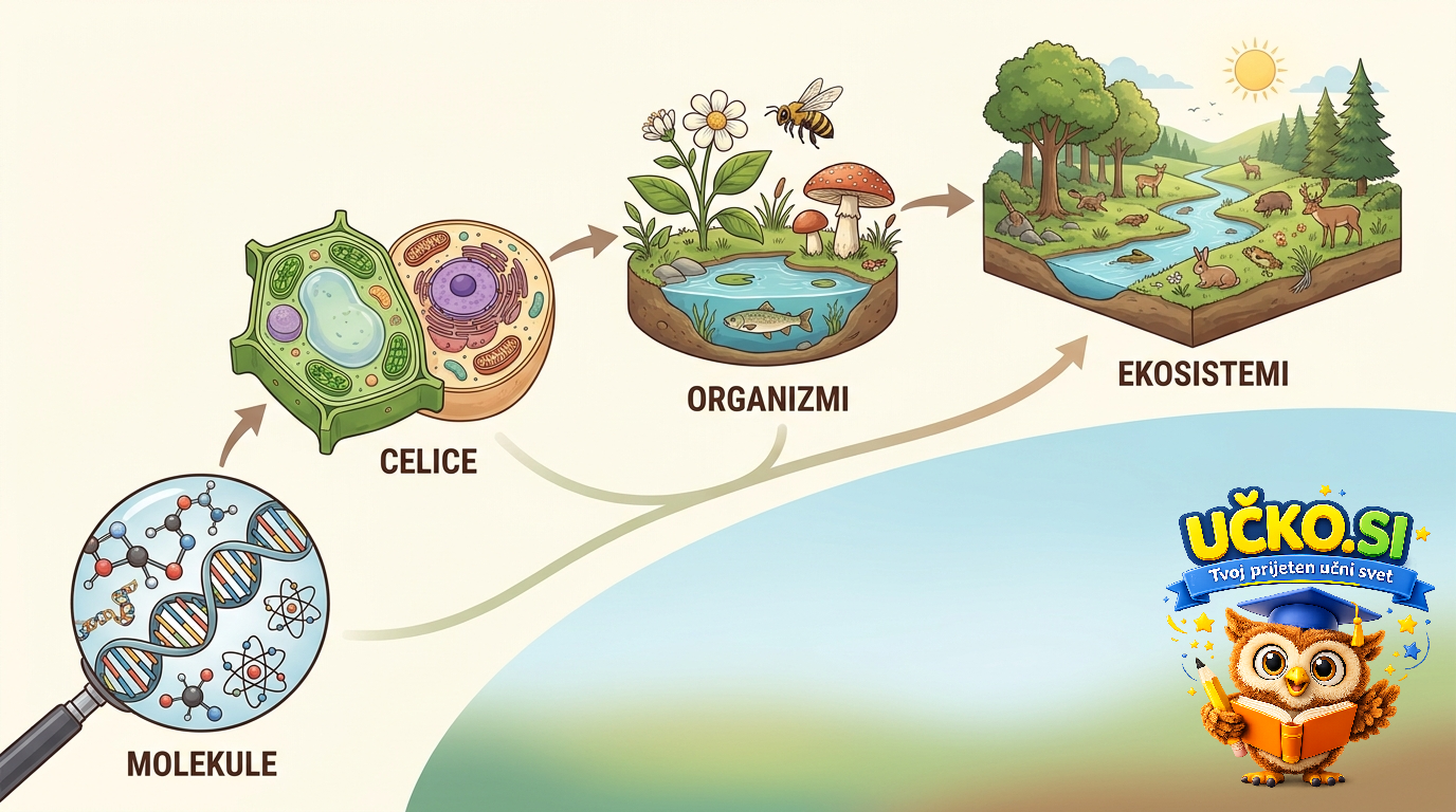 Ilustracija: Raznolikost življenja na različnih ravneh