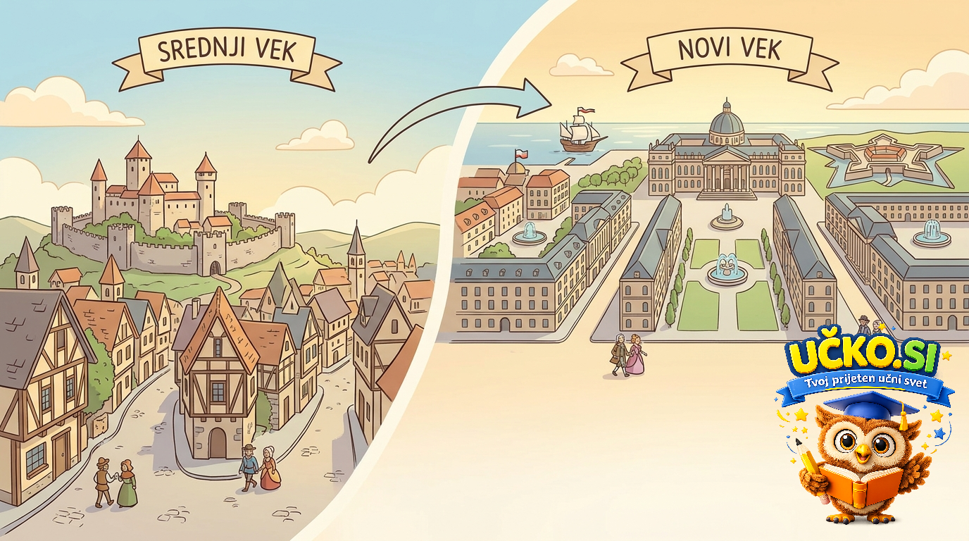 Ilustracija: Razvoj stavb in mest v novem veku