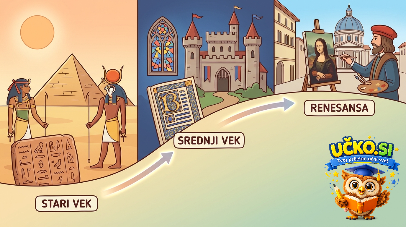 Ilustracija: Razvoj umetnosti v različnih zgodovinskih obdobjih
