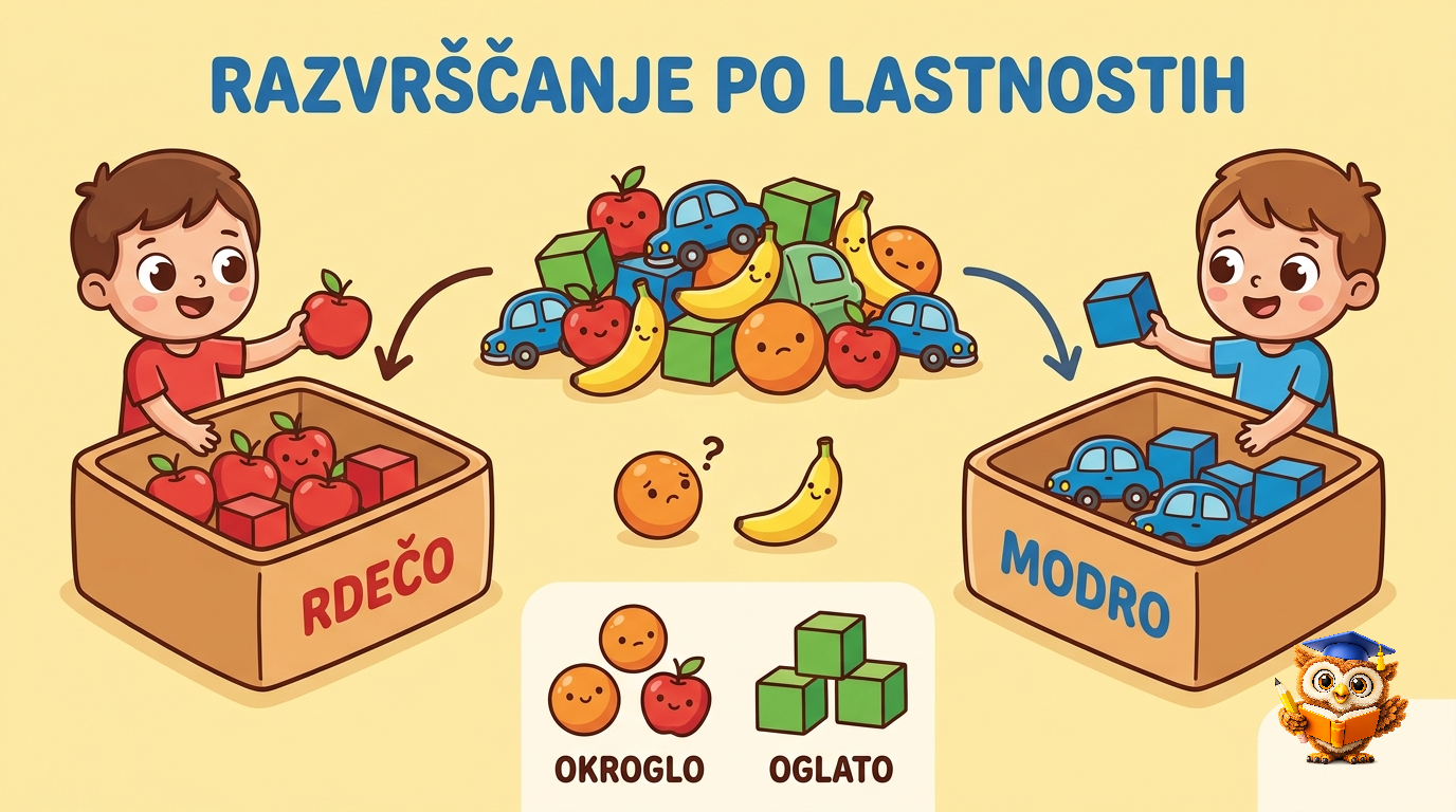 Ilustracija: Razvrščanje po lastnostih