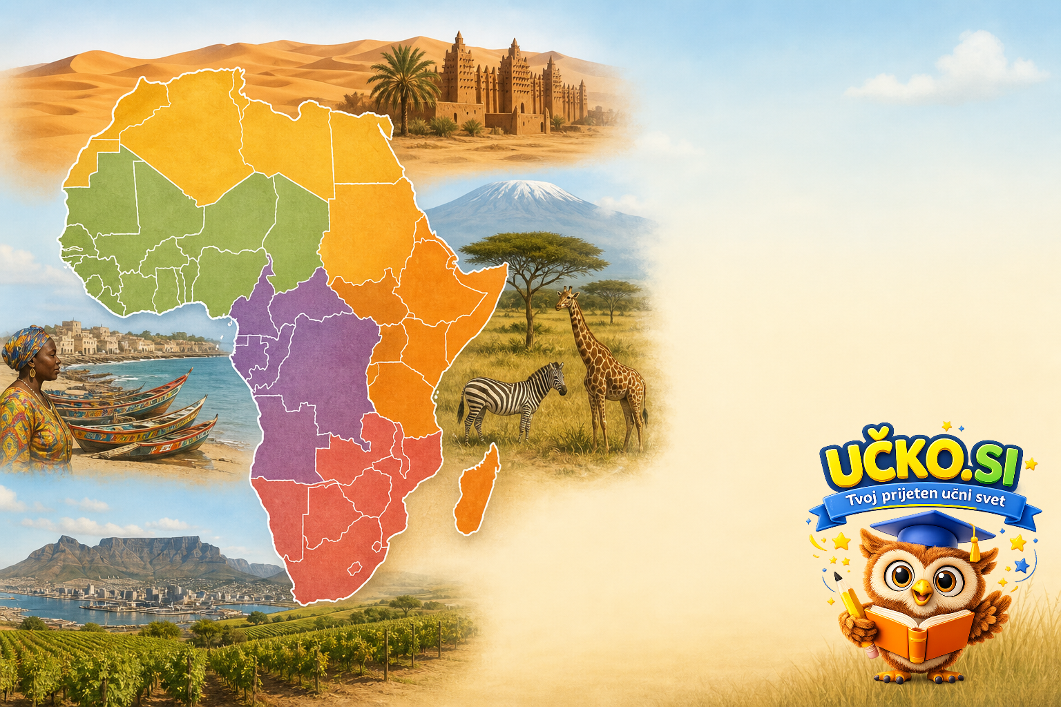 Ilustracija: Regionalna razdelitev Afrike