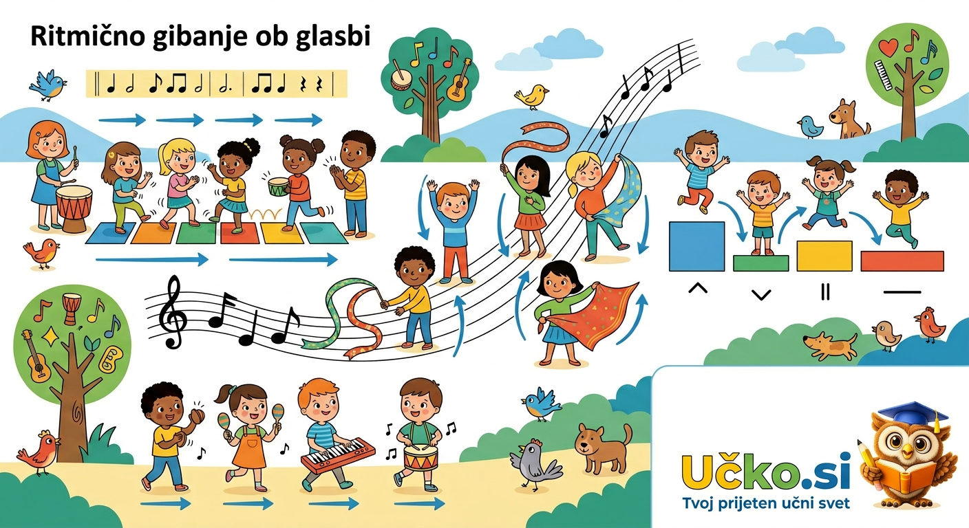Ilustracija: Ritmično gibanje ob glasbi