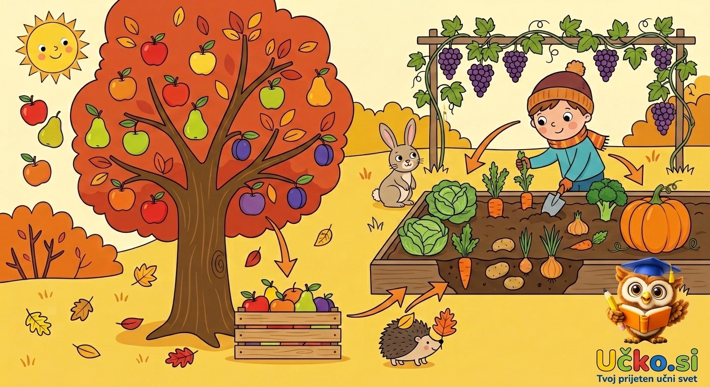 Ilustracija: Sadje in zelenjava jeseni