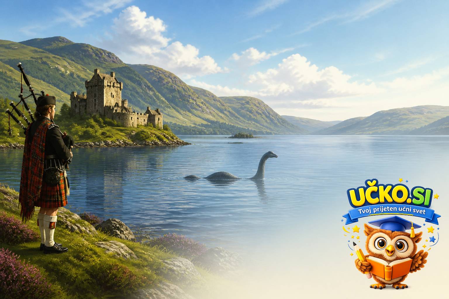 Ilustracija: Scotland and the mystery of Loch Ness