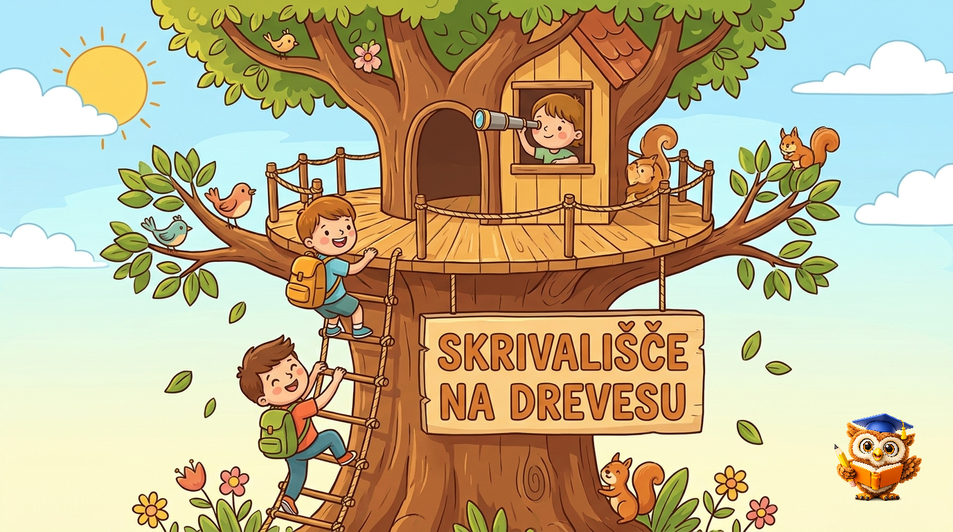 Ilustracija: Skrivališče na drevesu