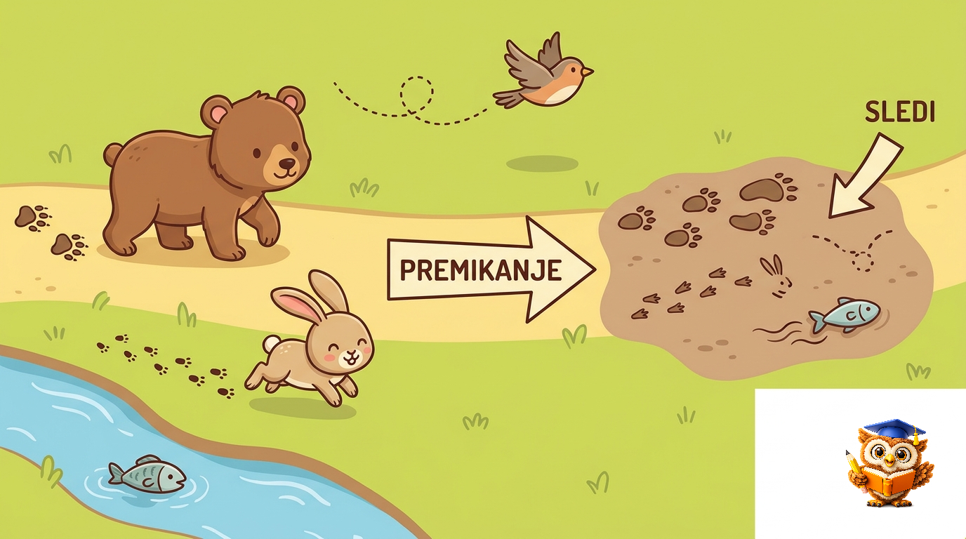 Ilustracija: Sledi in premikanje
