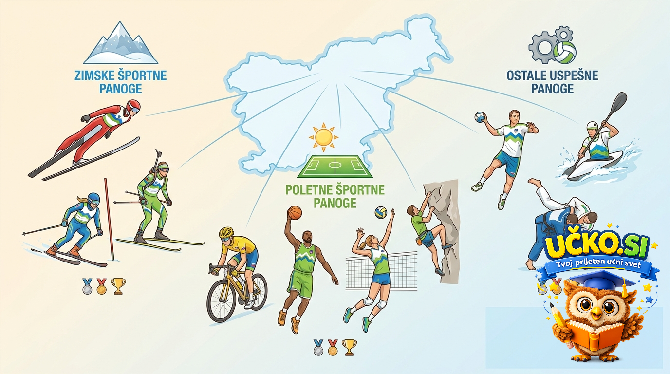 Ilustracija: Športne panoge, kjer Slovenija izstopa