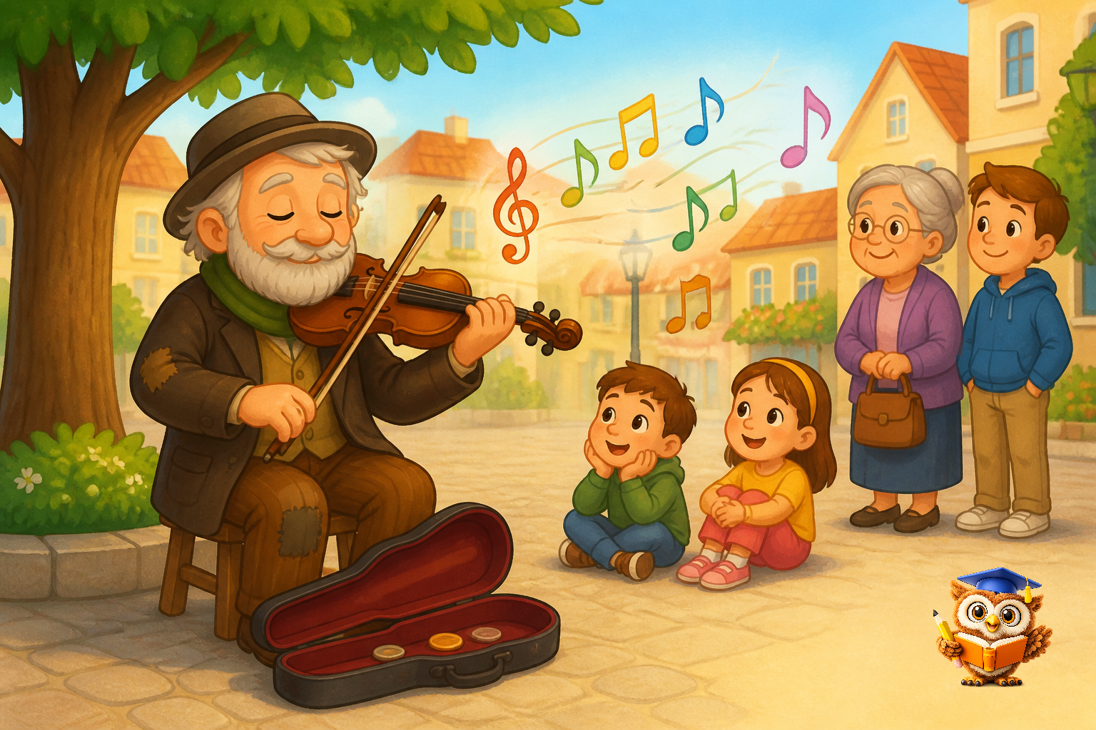 Ilustracija: Stari violinist