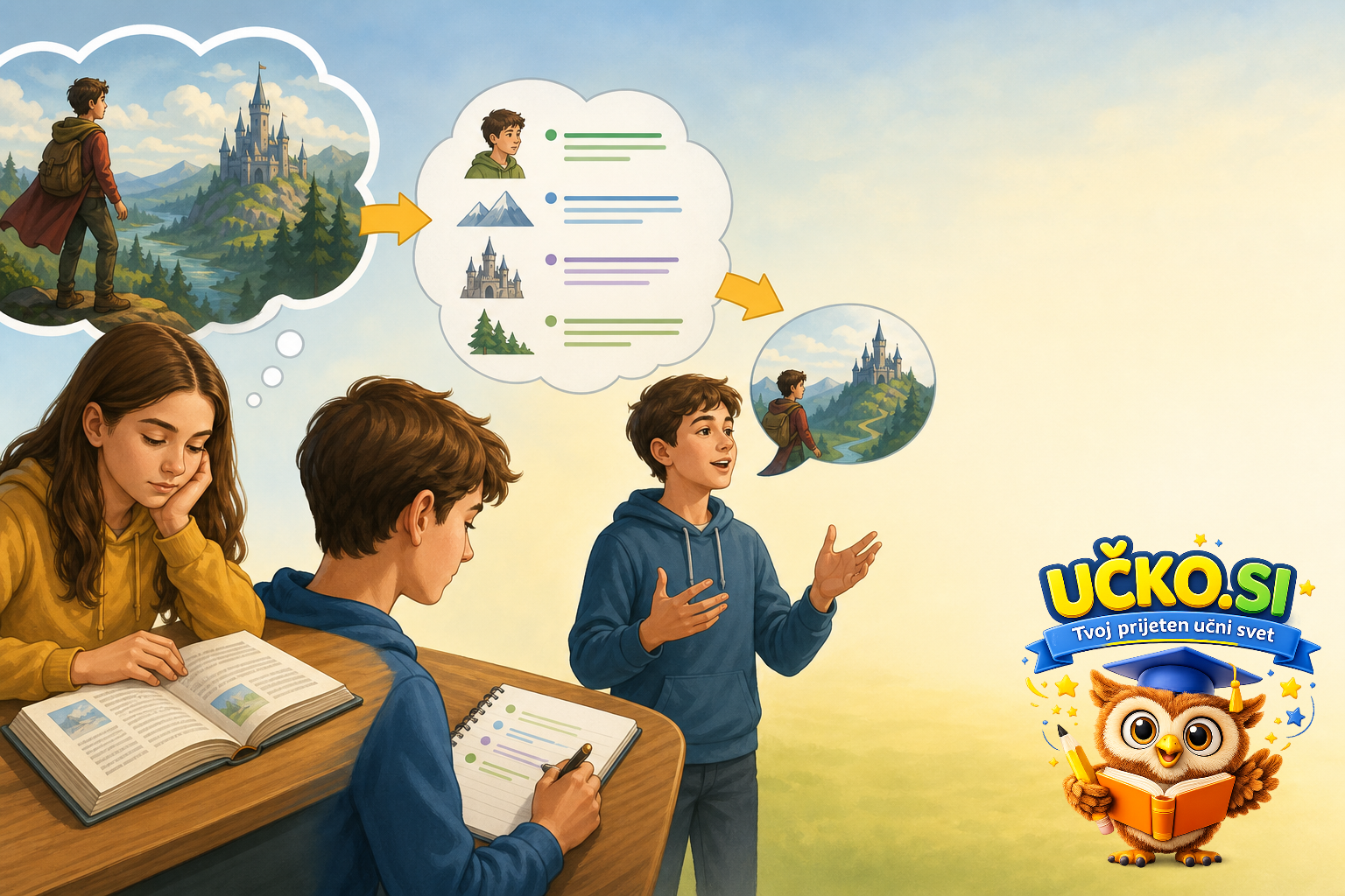 Ilustracija: summarising and retelling content