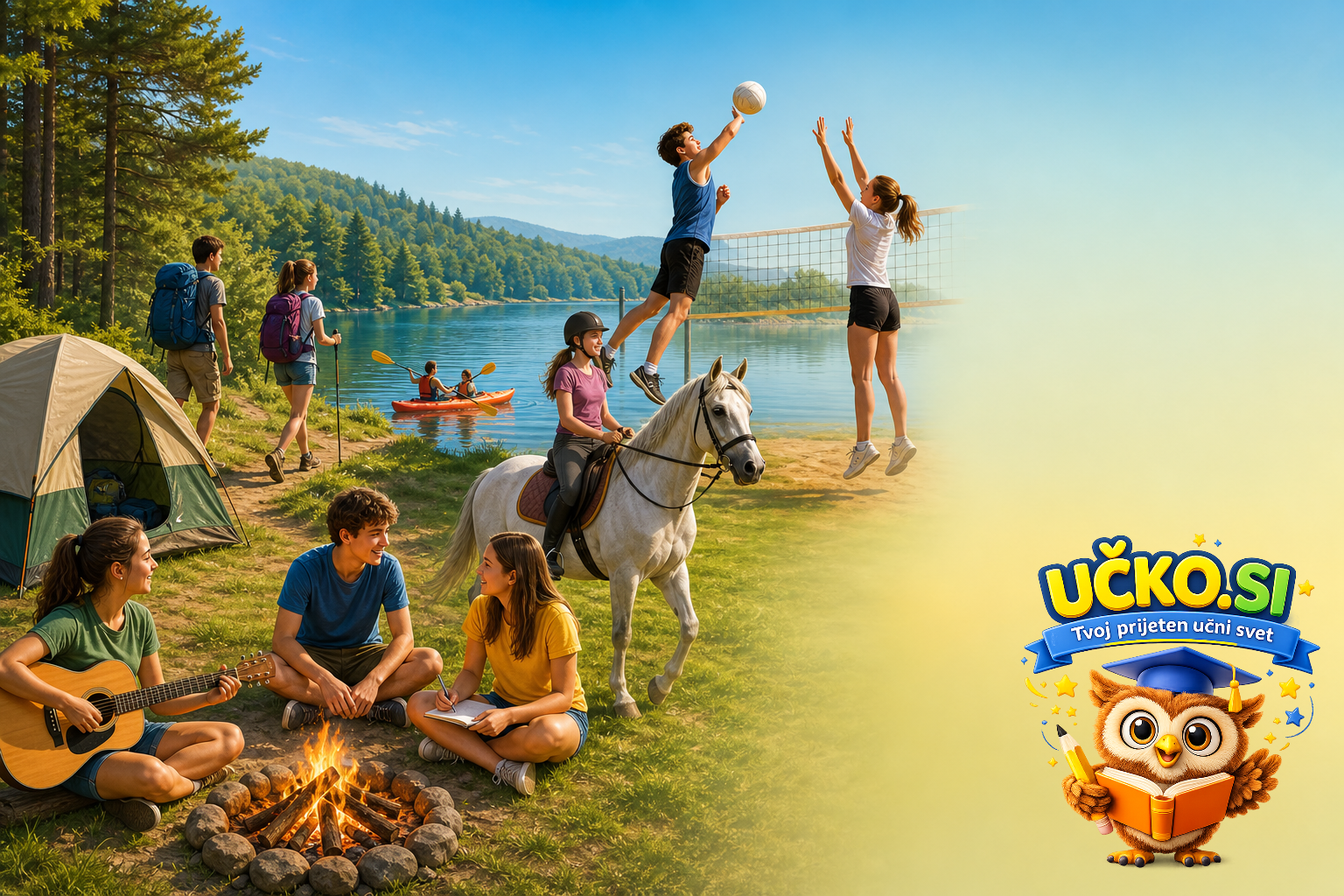 Ilustracija: summer activities and camps