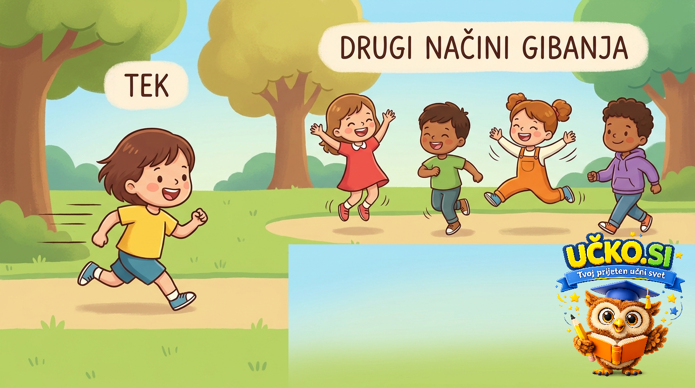 Ilustracija: Tek in različni načini gibanja